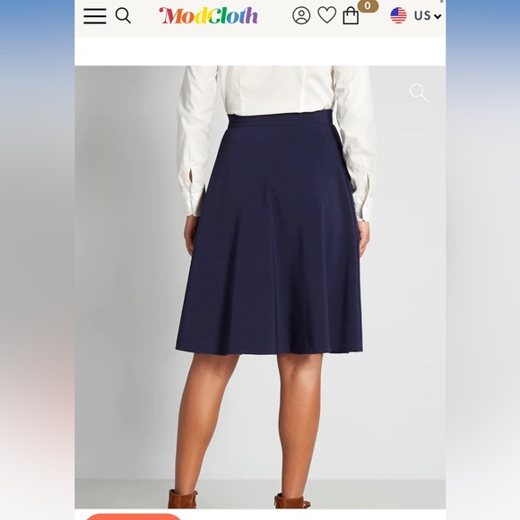 NWOT ModCloth Women’s Sway This Way Navy Skirt w/ Stripe size Large - Picture 11 of 12